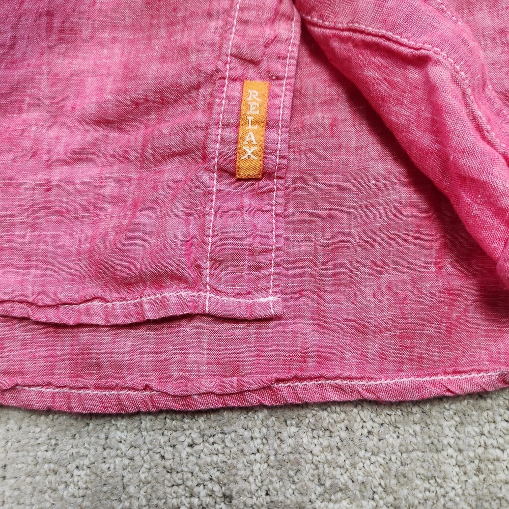 Tommy Bahama Shirt Men XL 100% Linen Button Up Relax Fit Pink Beach Wealth - Picture 7 of 13